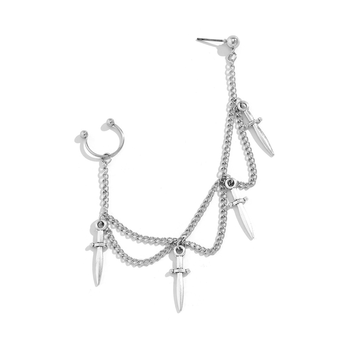 Punk Geometric Moon Iron Plating Nose Ring