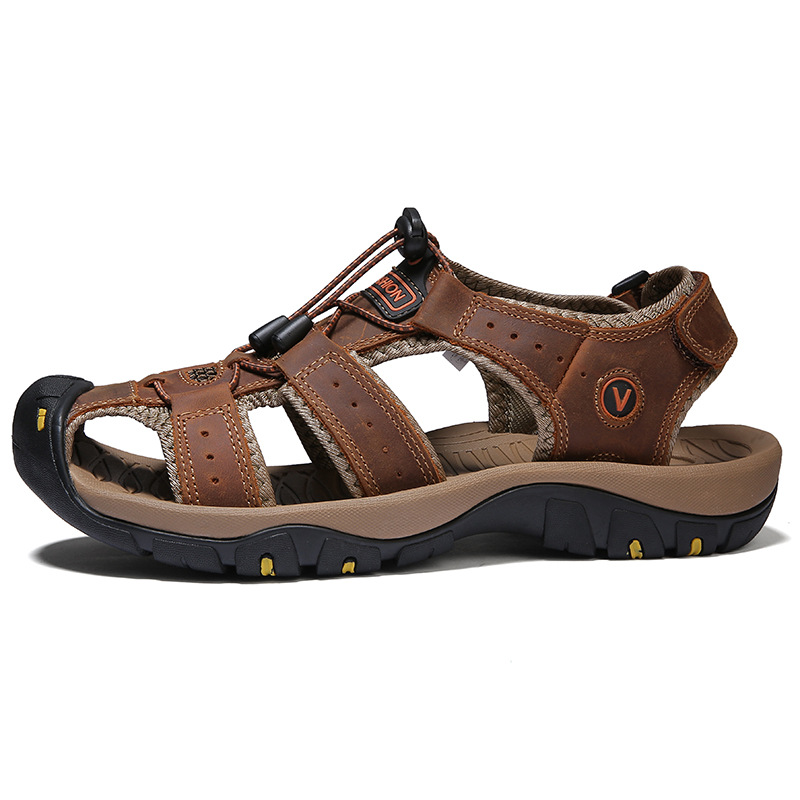 Men's Plus-Size Sandals 2022 New Arrival Summer Casual Shoes, Korean-style Trendy & Versatile, Soft-soled, Closed-toe Beach Shoes