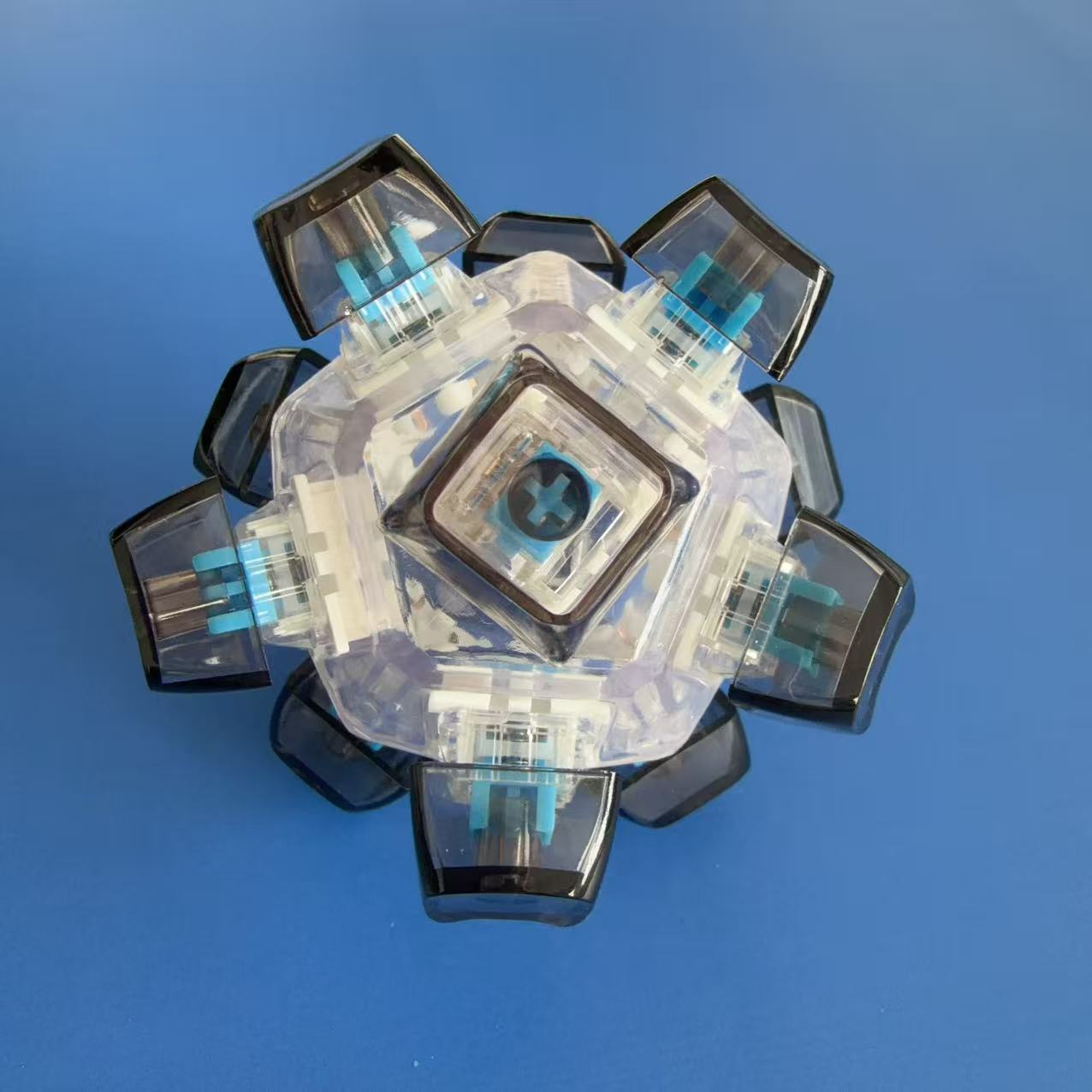 12-key transparent shell-pc black transparent cap