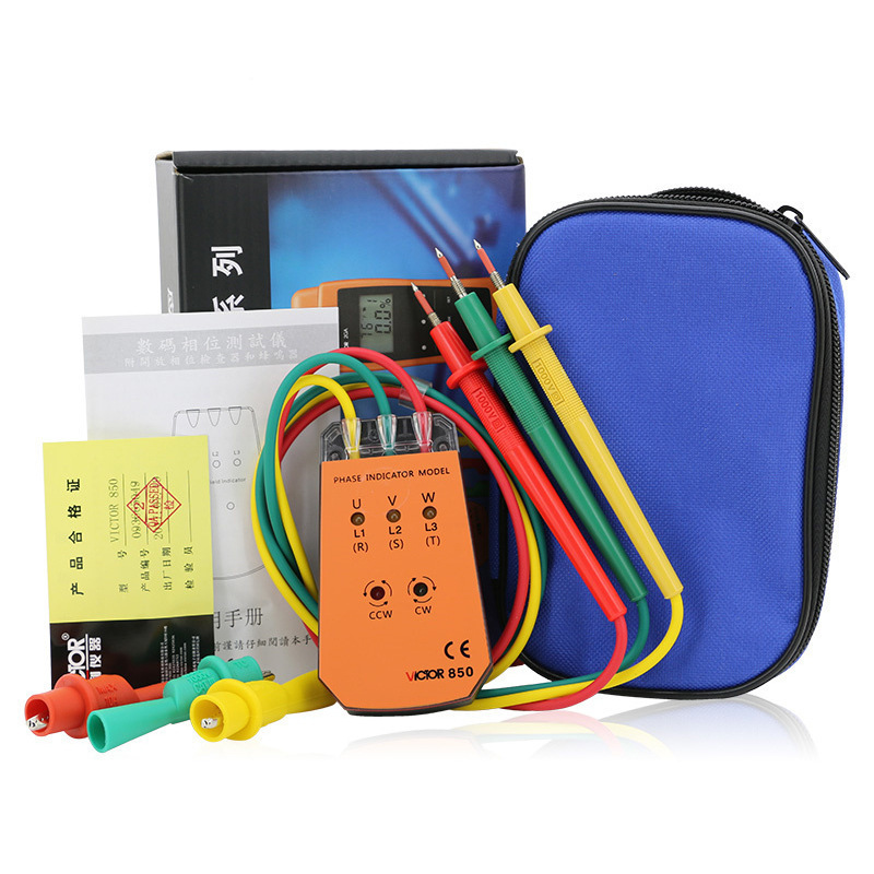VICTOR胜利VC850C三相交流电相位计VC850A相序表相序测试仪相位表