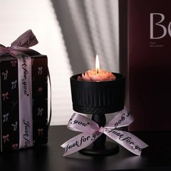 严选卧室香氛山茶花香薰蜡烛生日礼物蝴蝶结礼盒摆件结婚伴手礼