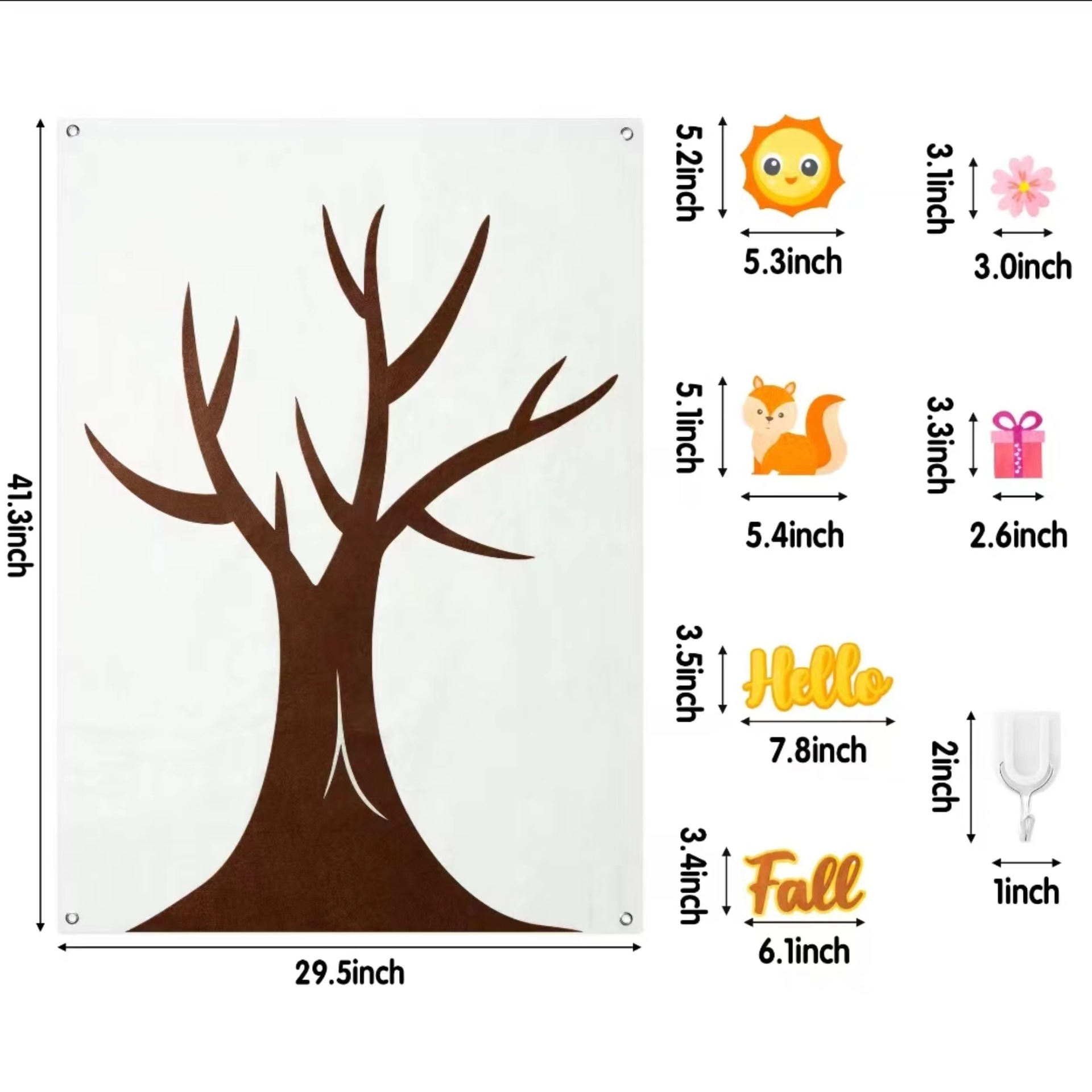 Nuevo tablero de primavera y otoño fieltro storyboard flores y pájaros otoño árbol de arce niños DIY fieltro regalo de San Valentín