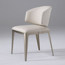 意式极简轻奢餐椅家用靠背椅餐桌椅子不锈钢波纹椅餐厅凳不锈钢椅