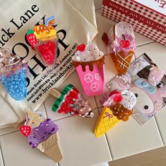 クリエイティブで楽しいフードアイスクリームクリップ、かわいい女の子のヘアシャーククリップ、高級酢酸ヘアクリップ、新しいヘアクリップ