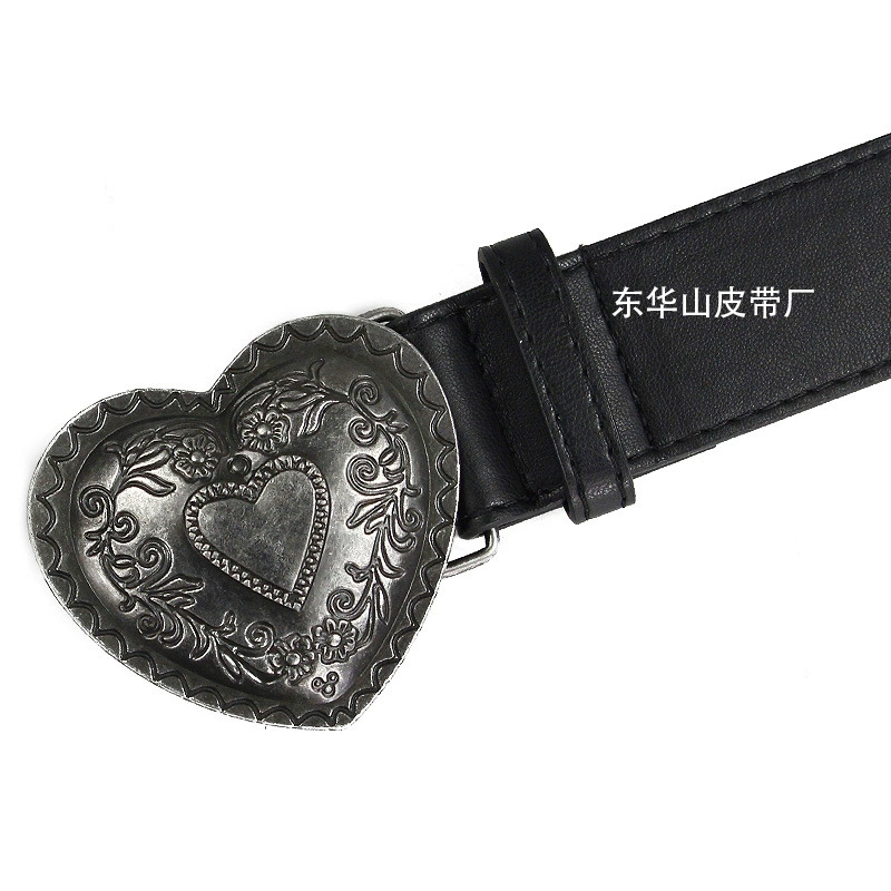(Cross-border trading), retro jeans, black polyurethane belt