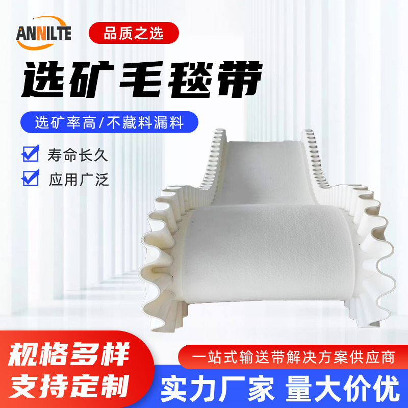 选矿毛毯带 尾矿沾金毯针刺羊毛留金毯尾矿筛选捞金毯淘金毛毡