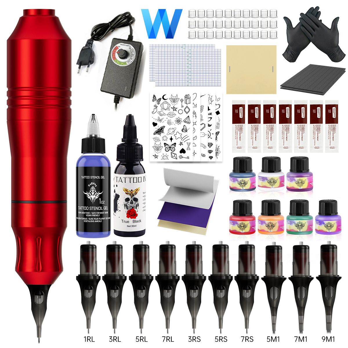Traje de tatuaje caliente transfronterizo tatuaje pluma cubierta pluma tatuaje traje de máquina tatuaje todo en uno traje de máquina
