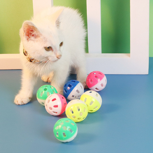 Cat Toys Cross-border Pet Plastic Hollow Bell Ball Cat Toys Self-entertainment Bite-resistant Wear-resistant Cat Toys Wholesale 