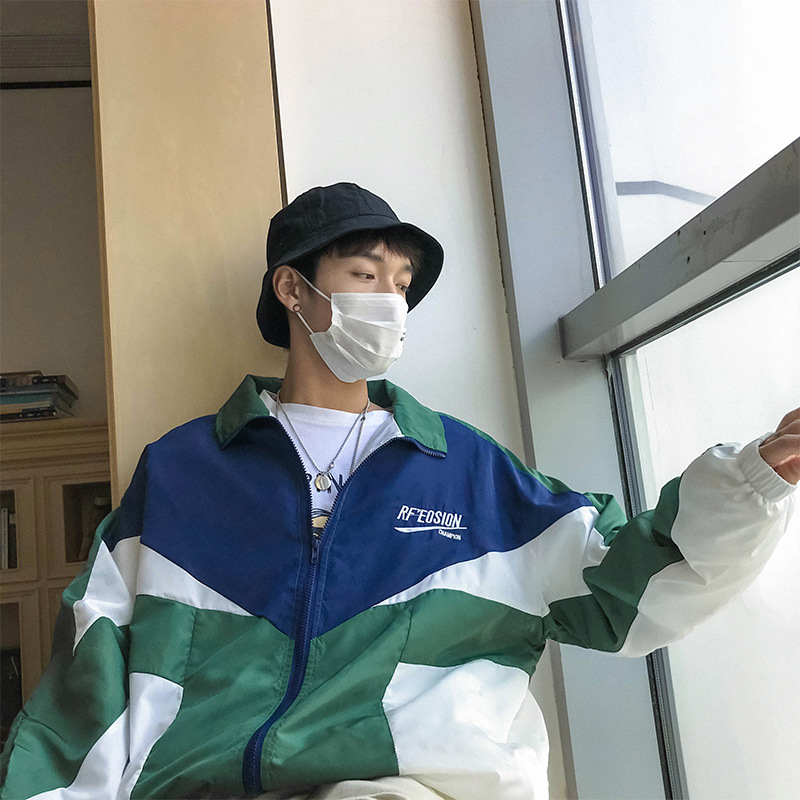 Primavera y otoño moda estilo coreano pareja color a juego hip hop béisbol chaqueta hombres BF Harajuku suelta estudiante Hong Kong estilo chaqueta moda