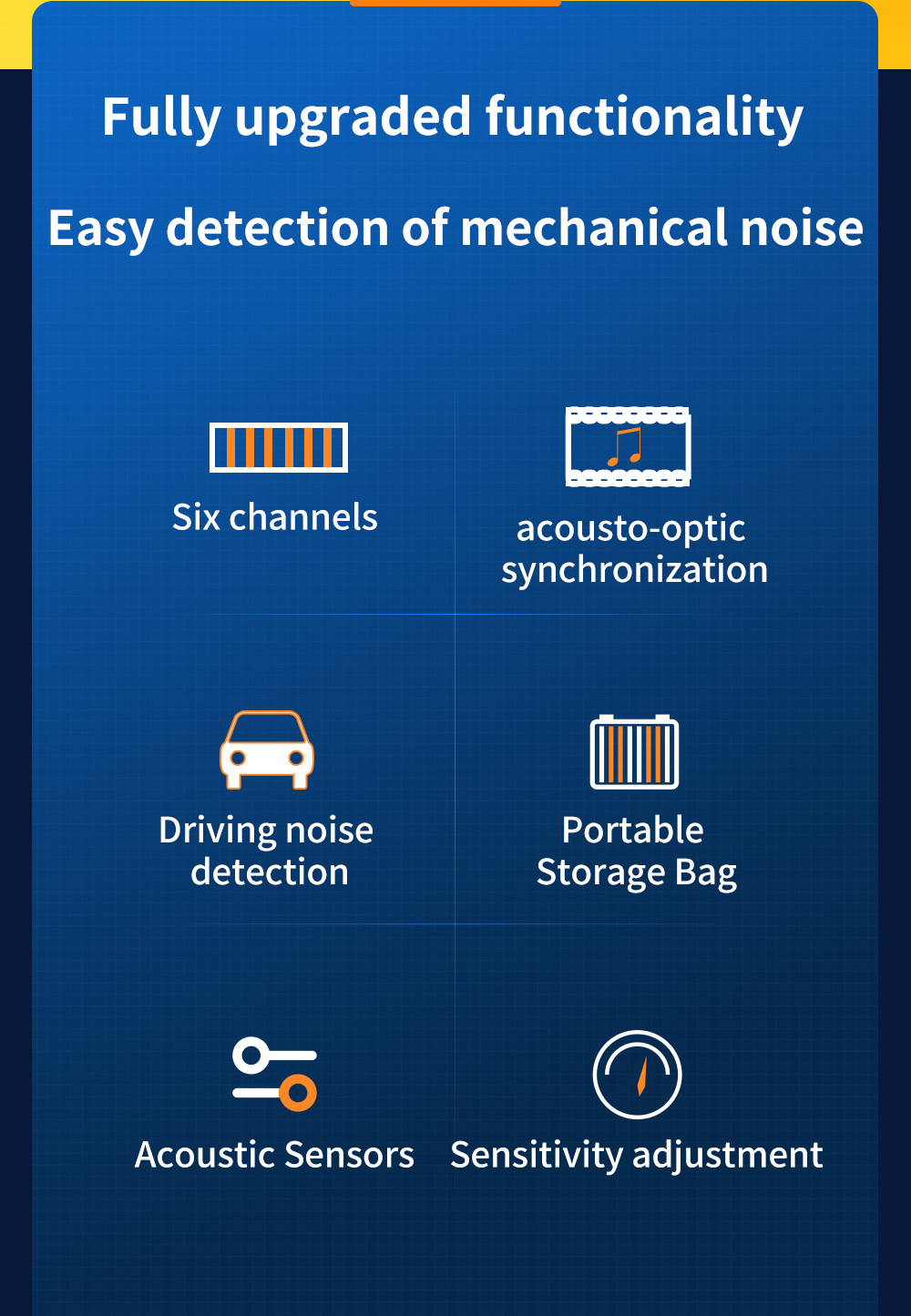Automobile six-channel abnormal sound stethoscope engine chassis abnormal sound detection electronic driving abnormal sound auscultation