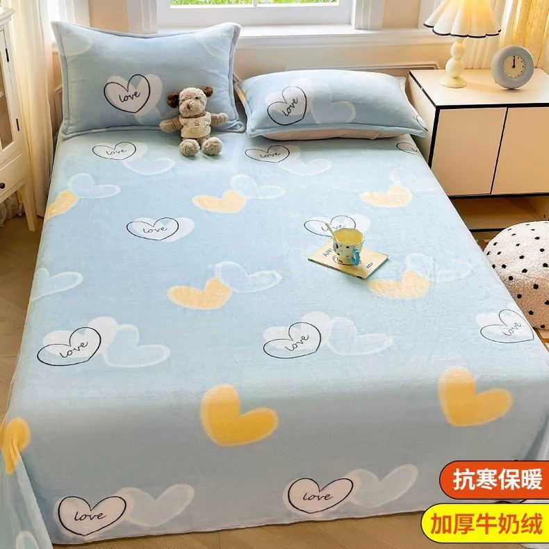 Invierno leche de lana de coral sábanas de lana de una sola pieza brida de manta de peluche dormitorio una sola persona gruesa manta de peluche cálida