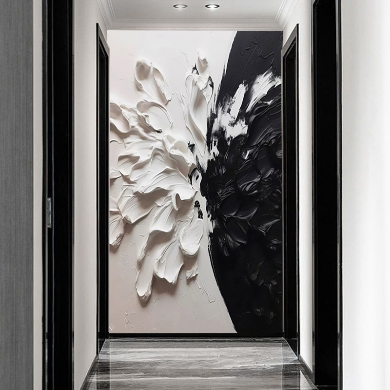 背景壁壁紙 3D 抽象的な立体花玄関装飾絵画モダンなリビングルームの背景壁テクスチャ壁画|undefined