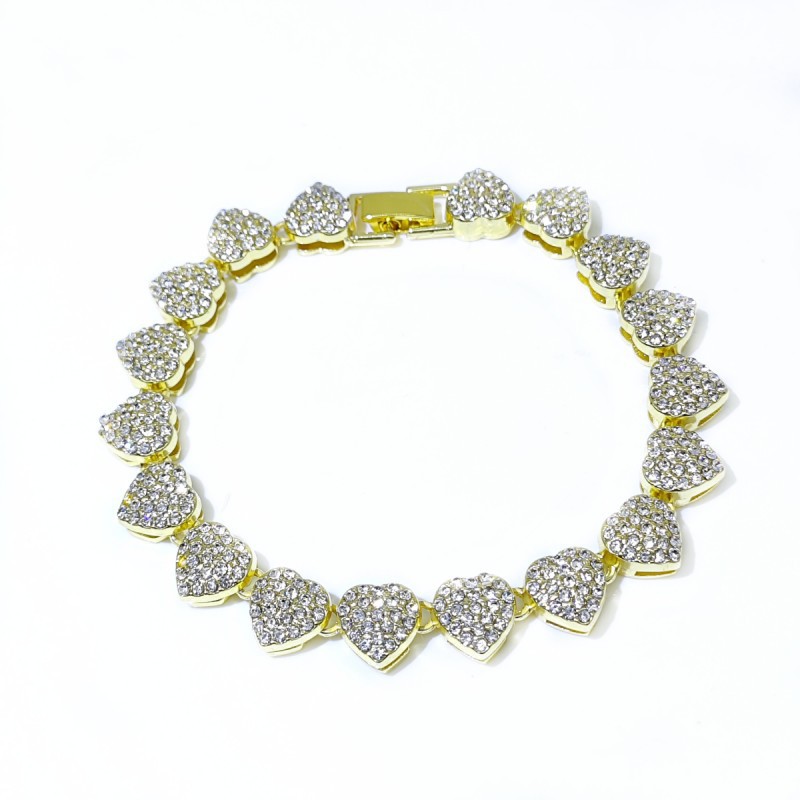 Hip-hop Heart Shape Rhinestones Alloy Wholesale Necklace display picture 2