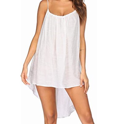 2021跨境欧美新款纯色防晒衣 亚马逊性感露背吊带防晒沙滩罩衫女|ms