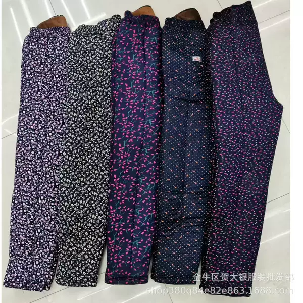 Winter Middle-aged and Elderly Women's Camel Pants fleece-lined Thickened High Waist Three-layer Warm Pants plus size Waist Pants for Elderly