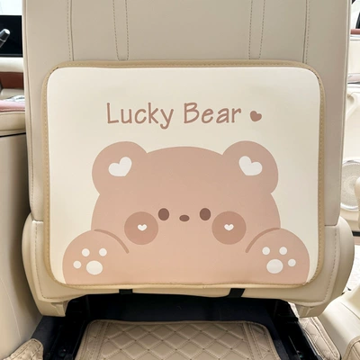 a cute car interior accessory for the – Chair back anti-kick pad - chubby-bear-kick-mat