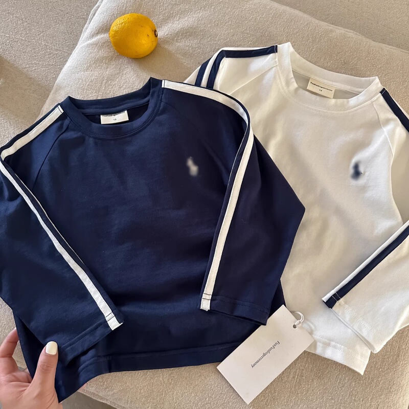 Children's Sports T-Shirt for Boys, Spring 2026 New Style, Kids' Side-Striped Top, Trendy Baby Brand Base Shirt for Girls, Stylish