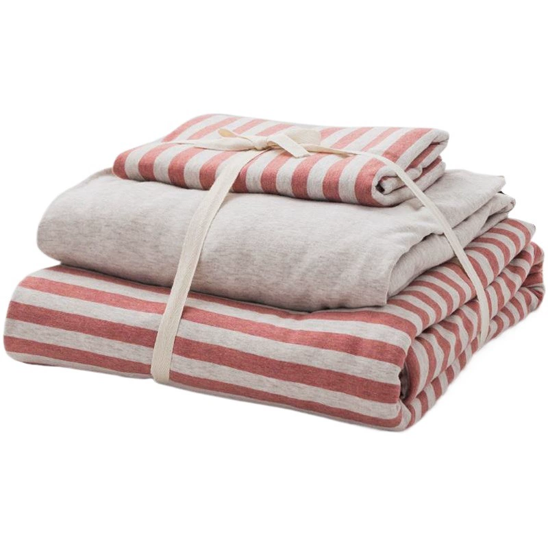 Оригинальный супер мягкий вязаный хлопок без принта, комплект из трех четырех предметов, окрашенный в пряже, чистый хлопок, хорошее общежитие для продукта, чистый хлопок, тяньчжу, Хлопковое одеяло, простыня