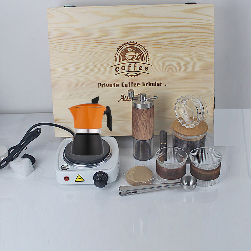 Máquina de café de molino de mano Set de café portátil espresso italiano cafetera de café de mano molino de frijoles regalo regalo