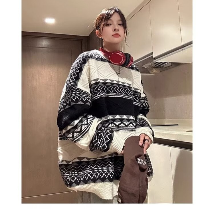 Design spring summer Japanese retro knitted sweater