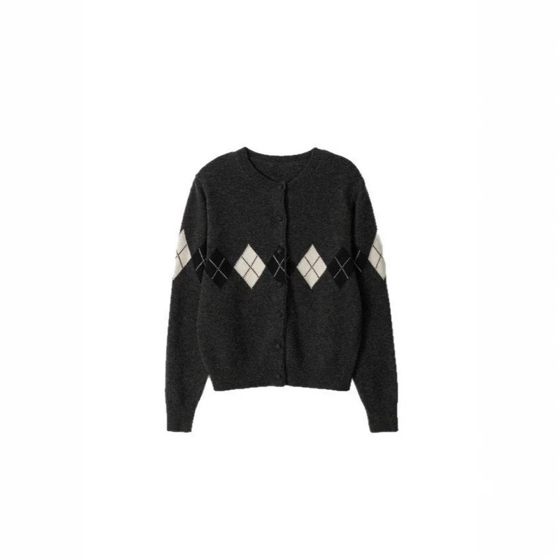 Noth*ngwrit*en diamond knit cardigan, Korean designer women's clothing, elegant and high-end sweater for women Noth*ngwrit*en diamond knit cardigan, Korean designer women's clothing, elegant and high-end sweater for women