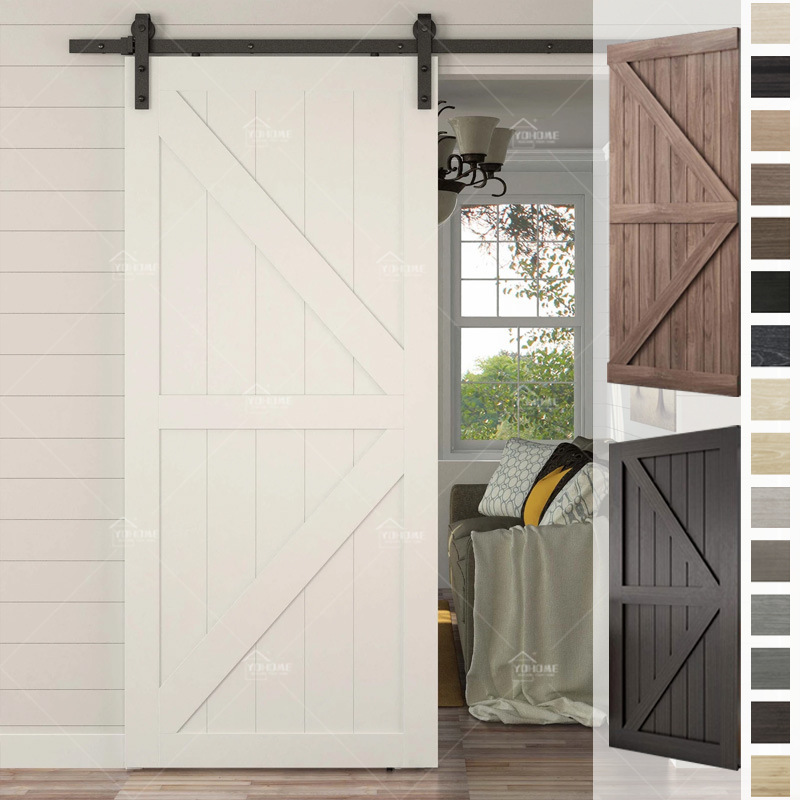 Cross-border European-style wooden barn door solid wood composite bedroom living room kitchen barrier translation indoor wooden door