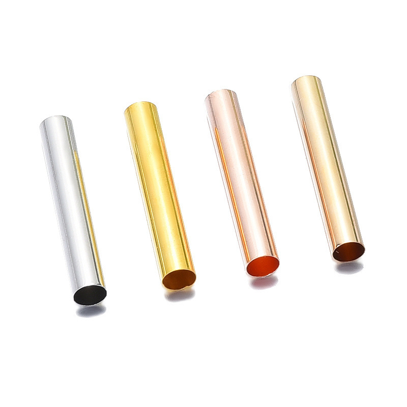 30mm Copper Tube Color-Preserving Electroplated Smooth Straight Tube DIY Jewelry Accessories Tube Set Bracelet Necklace Connecting Tube Positioning Tube