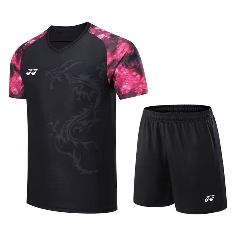 Badminton Clothing Men's and Women's YY Spring and Summer Quick-drying Tennis Jersey Volleyball Sports Competition Training Clothing Group Purchase Printing