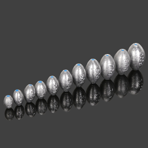 Wholesale enough to pass through the heart olive lead pendant grooved olive fishing weight Lua bait lead ceramic plastic core olive lead pendant