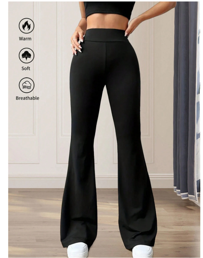 High-Waisted Yoga Pants For Women – Stretchy Flared Leggings, Seamless Workout & Lounge Pants (Black/Grey/Caramel)​_ecoleips.com