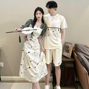 Couple Wear 2025 New Summer Style, One Skirt and One Dress, High-End French Retro Gentle Style Dress, Slimming Look