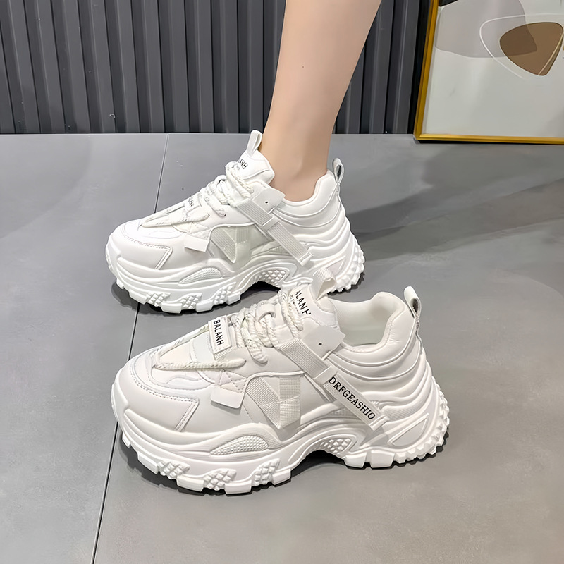小个子厚底增高老爹鞋女2025秋季新款时尚百搭运动休闲轻便小白鞋|undefined