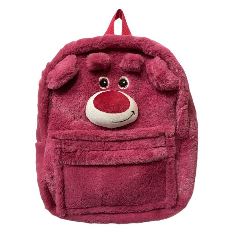 Dibujos animados de felpa de gran capacidad tridimensional muñeca divertida mochila lindo estudiante de secundaria de gran capacidad campus mochila