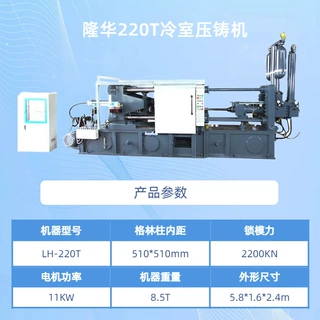 蚌埠隆华压铸机 LH-HPDC 220T 卧式高压冷室压铸机拥有多项专利