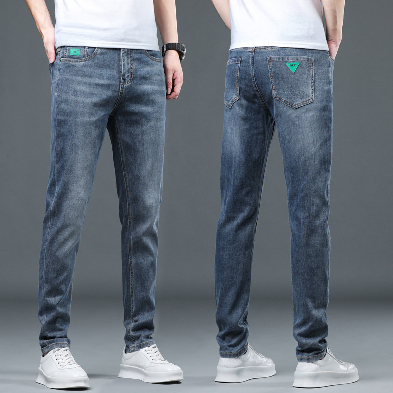 UNDICI BUS 2023 Estate New Slim Fit ed elastici da uomo Small Foot Slim Fit Jeans all'ingrosso per uomo_voghion.com