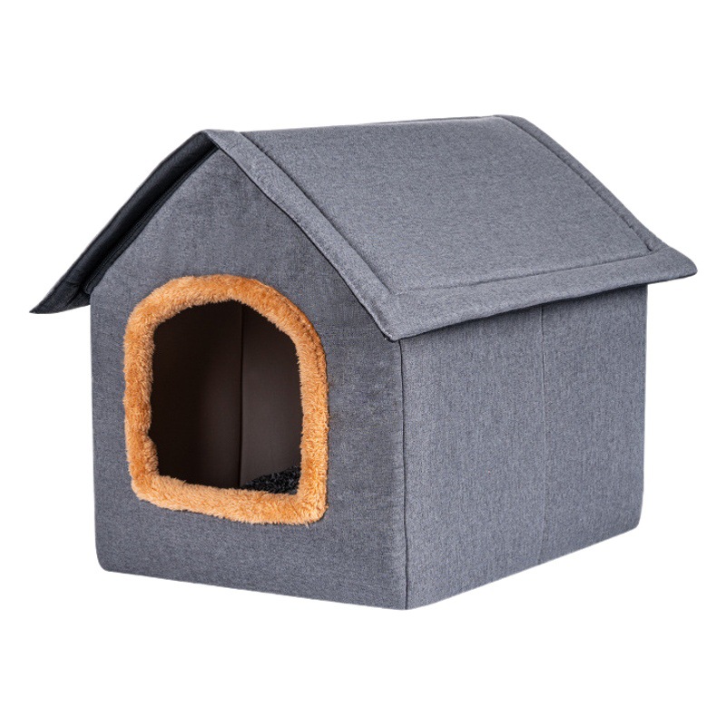 Fuente de la fábrica de invierno cálido gato Nido Casa semi-cerrado gato Villa perro pequeño Peluche perrera suministros para mascotas