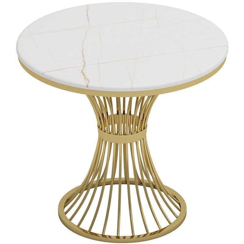 Snow mountain white round table white