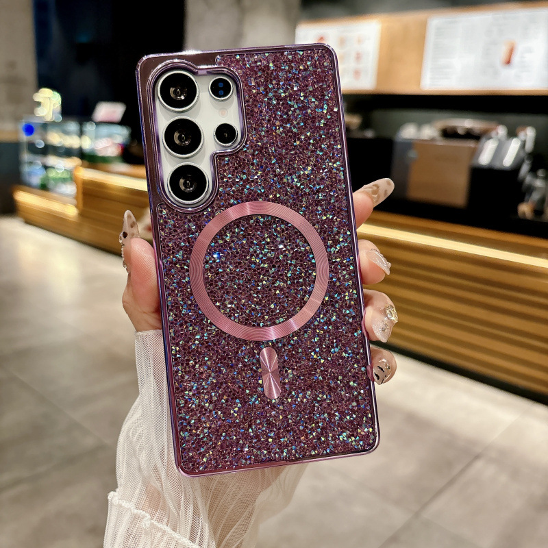 Funda Magnética Anti-caídas para Teléfono de Silicona con Diamantes para Samsung Galaxy