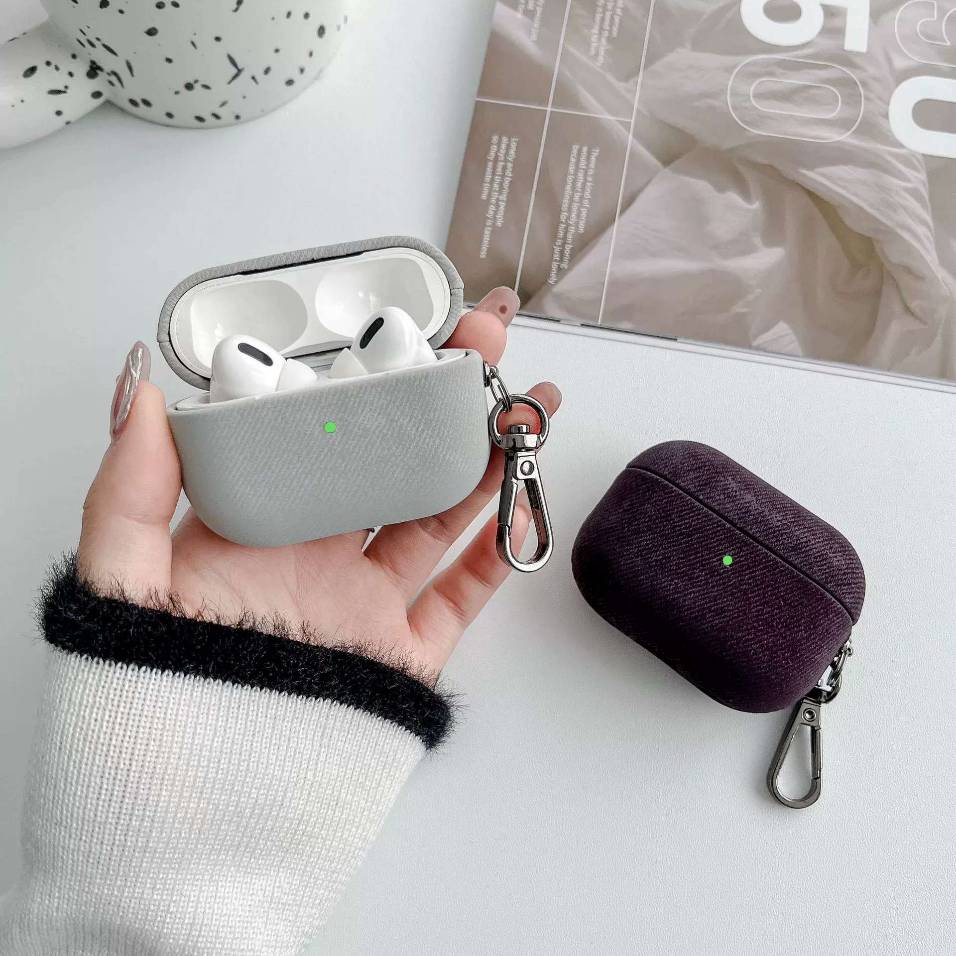 Совместимый с Airpods4 защитный кейс из замши оленя с защитой для наушников Airpods peo2