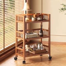 多层收纳架小推车客厅置物架落地移动家用储物柜简易楠竹加厚架子