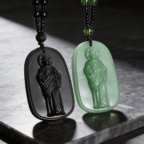 European and American Retro Relief Portrait Jewelry Pendant Necklace Cross-Border Export Imitation Obsidian Sweater Chain Personalized Fashion Trend