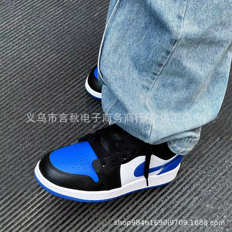 JOR AJ1 DAN LOW trendy sports casual sneakers for men and women, low-top trendy basketball shoes, black and blue toe JOR AJ1 DAN LOW trendy sports casual sneakers for men and women, low-top trendy basketball shoes, black and blue toe