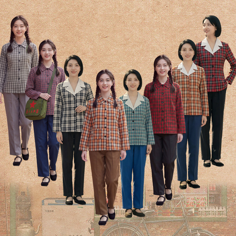 80S Nostalgic Clothing for Children, 70S Rural Clothes, 60S and 70S Farmer Outfits, 60S and 70S Performance Costumes for Young Urbanites and Rural Girls