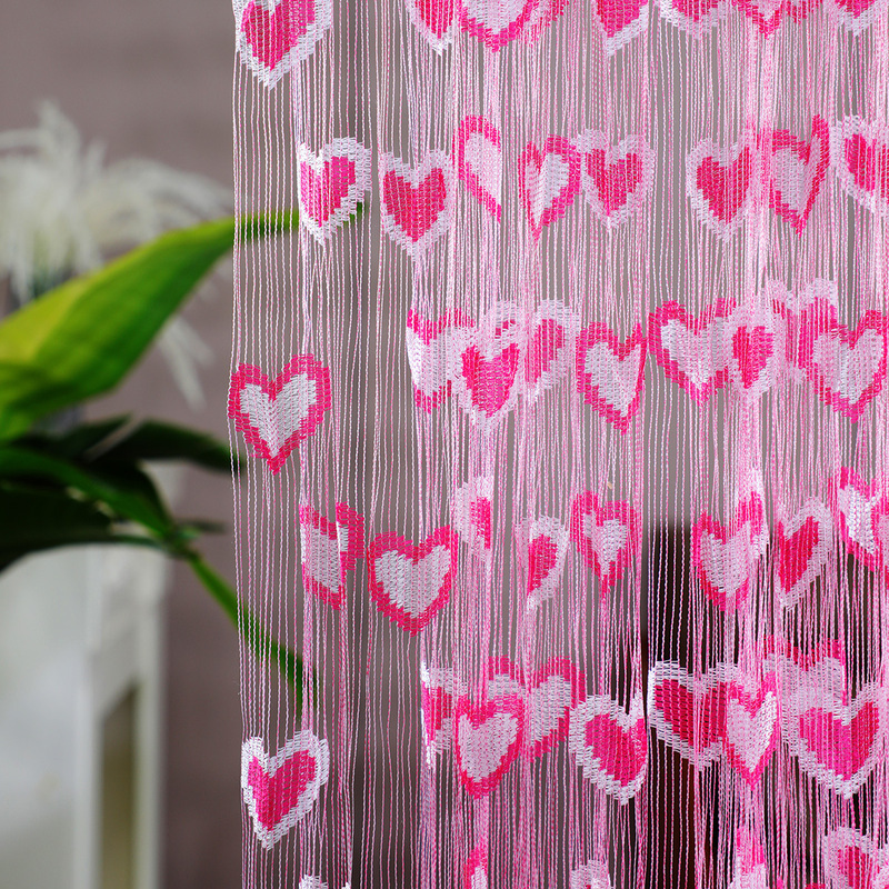 Cute Korean-style romantic two-tone heart-shaped string curtain with tassels, decorative curtain for door, hanging curtain for kindergarten and home decoration Cute Korean-style romantic two-tone heart-shaped string curtain with tassels, decorative curtain for door, hanging curtain for kindergarten and home decoration