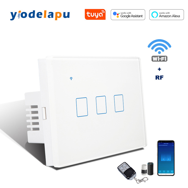 智能触摸屏LED灯开关 118型墙壁开关可WIFI定时延时关机防水零火