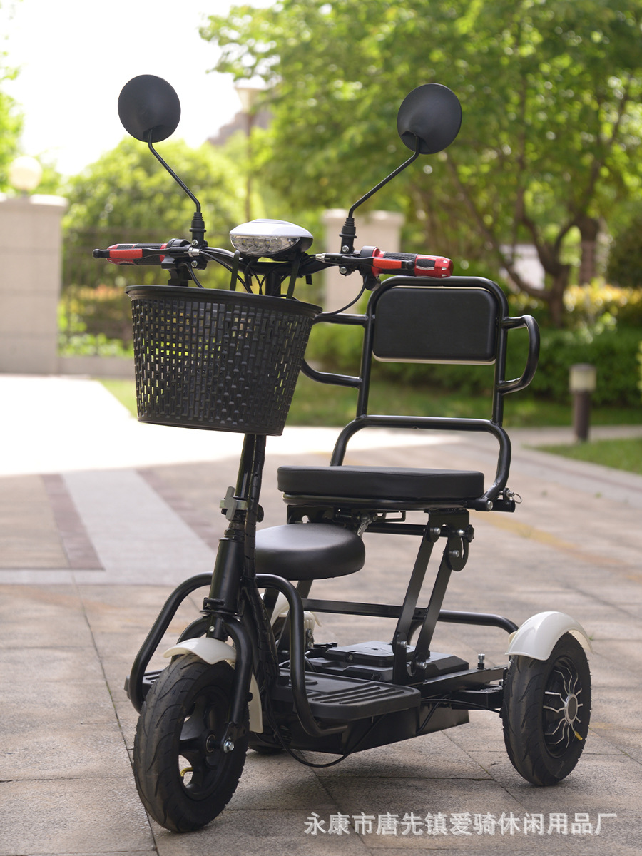 Electric Folding Scooter for the Elderly, Electric Scooter for Parent-Child Leisure, Small Electric Vehicle for Disabled People, Four-Wheeled Electric Vehicle