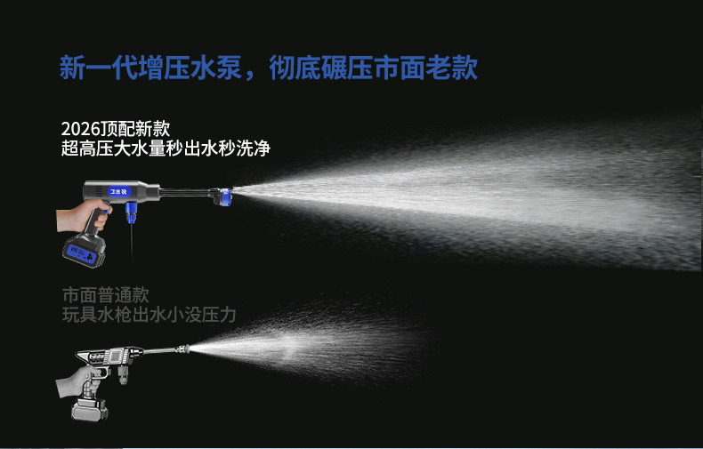 Customized high-pressure car wash water gun, lithium battery cordless car washer, household tool, high-power specialized water gun