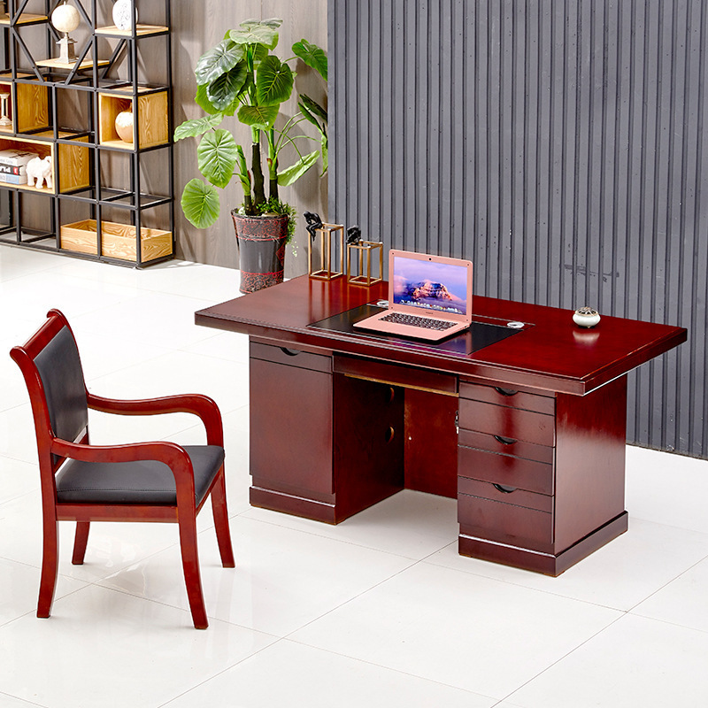 Computer table and chair combination unit office boss single 1.4 desk paint wood leather school teacher desk Computer table and chair combination unit office boss single 1.4 desk paint wood leather school teacher desk