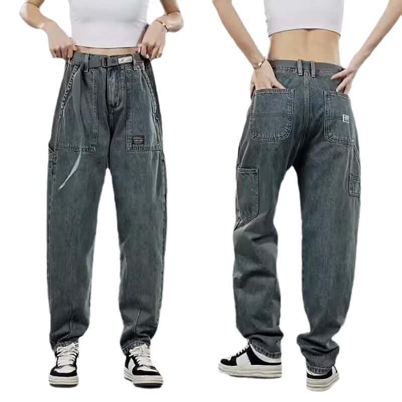 2024 nuevos pantalones vaqueros de moda japoneses de verano para hombres nuevos pantalones rectos de la marca de moda americana pantalones casuales sueltos