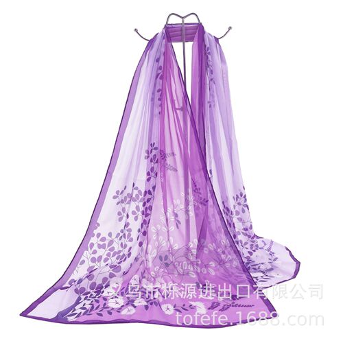 Silk Scarf for Women - Spring and Autumn Sun Protection Chiffon Printed Scarf - Long Beach Towel - Street Stall Scarf - Wholesale Gift